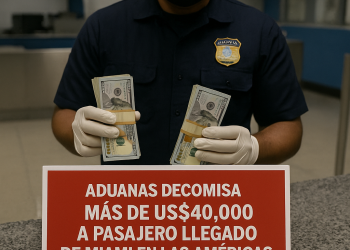 Aduanas decomisa más de US$40,000 a pasajero llegado de Miami en Las Américas