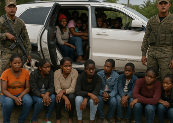 ¡Operativo en Valverde! Detienen jeepeta con 14 migrantes haitianos irregulares